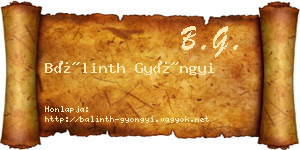 Bálinth Gyöngyi névjegykártya